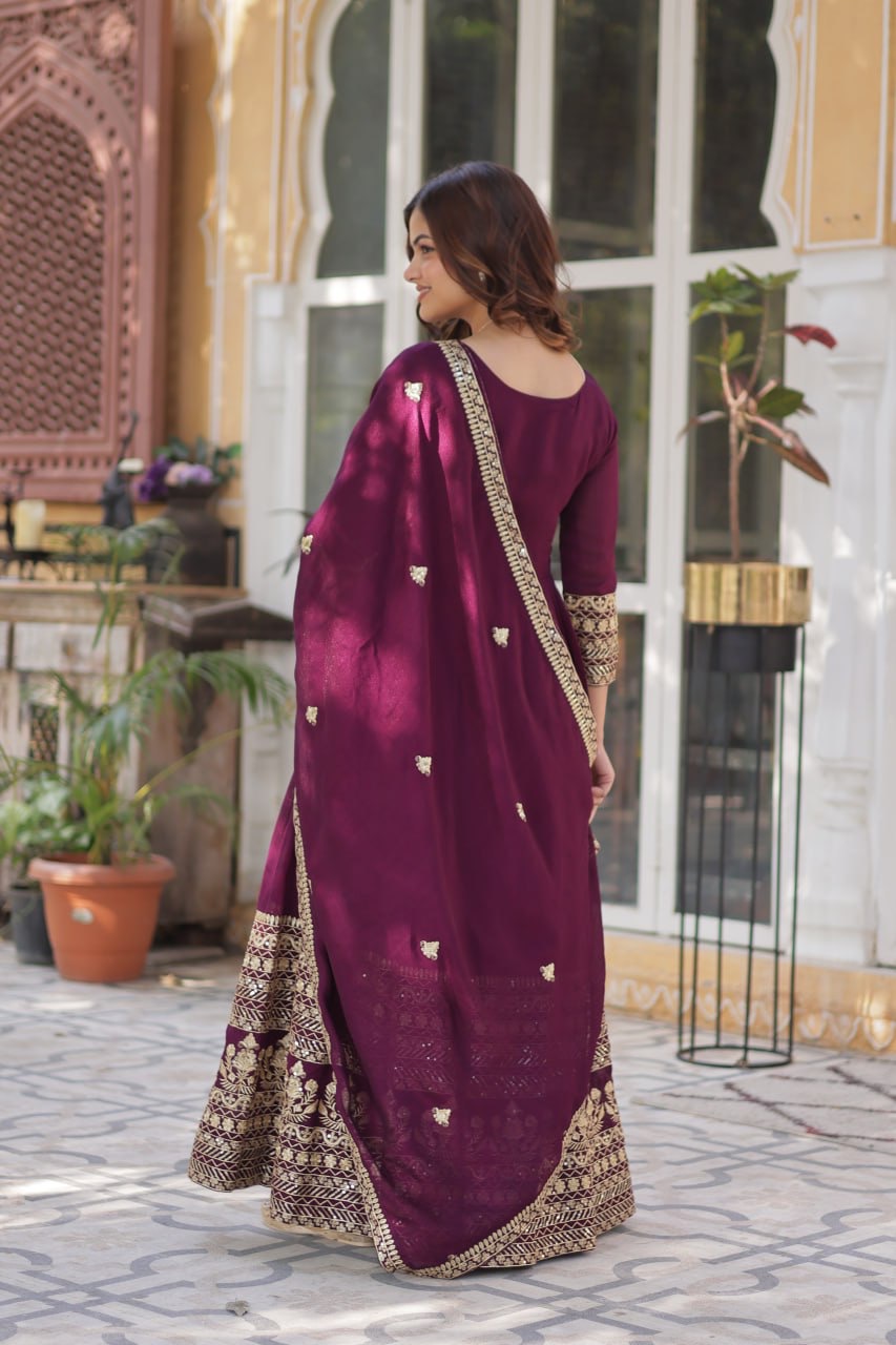 Anarkali Gown Simmer Vichitra - Image 4