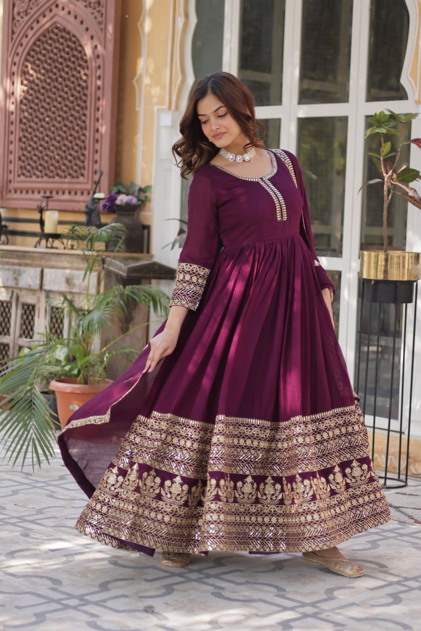 Anarkali Gown Simmer Vichitra - Image 3