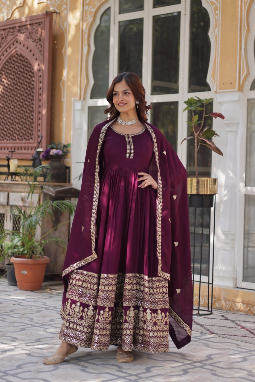 Anarkali Gown Simmer Vichitra - Image 6