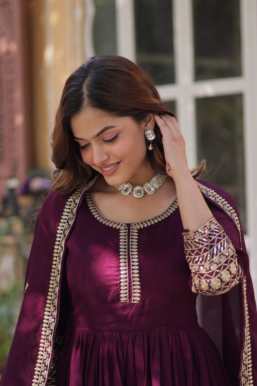 Anarkali Gown Simmer Vichitra - Image 7