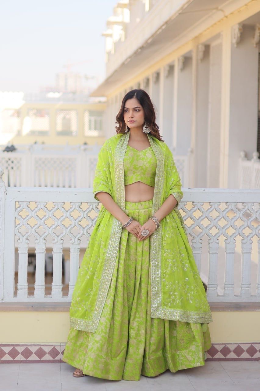 Lehenga Pure Dyabale Viscose Jacquard